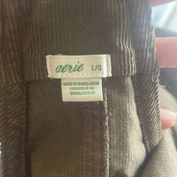 Aerie - Corduroy Overalls - Brown - Picture 2 of 3